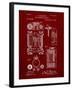 PP110-Burgundy Hollerith Machine Patent Poster-Cole Borders-Framed Giclee Print