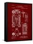 PP110-Burgundy Hollerith Machine Patent Poster-Cole Borders-Framed Stretched Canvas