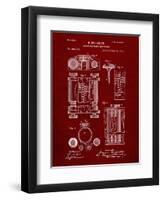 PP110-Burgundy Hollerith Machine Patent Poster-Cole Borders-Framed Premium Giclee Print