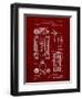 PP110-Burgundy Hollerith Machine Patent Poster-Cole Borders-Framed Premium Giclee Print
