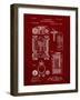 PP110-Burgundy Hollerith Machine Patent Poster-Cole Borders-Framed Giclee Print