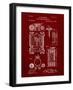 PP110-Burgundy Hollerith Machine Patent Poster-Cole Borders-Framed Giclee Print