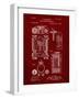 PP110-Burgundy Hollerith Machine Patent Poster-Cole Borders-Framed Giclee Print