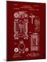 PP110-Burgundy Hollerith Machine Patent Poster-Cole Borders-Mounted Giclee Print