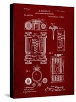 PP110-Burgundy Hollerith Machine Patent Poster-Cole Borders-Stretched Canvas