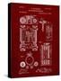 PP110-Burgundy Hollerith Machine Patent Poster-Cole Borders-Stretched Canvas