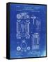 PP110-Faded Blueprint Hollerith Machine Patent Poster-Cole Borders-Framed Stretched Canvas