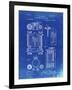 PP110-Faded Blueprint Hollerith Machine Patent Poster-Cole Borders-Framed Giclee Print