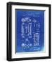 PP110-Faded Blueprint Hollerith Machine Patent Poster-Cole Borders-Framed Giclee Print