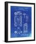 PP110-Faded Blueprint Hollerith Machine Patent Poster-Cole Borders-Framed Giclee Print