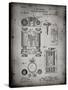 PP110-Faded Grey Hollerith Machine Patent Poster-Cole Borders-Stretched Canvas