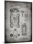 PP110-Faded Grey Hollerith Machine Patent Poster-Cole Borders-Mounted Giclee Print