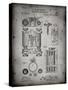 PP110-Faded Grey Hollerith Machine Patent Poster-Cole Borders-Stretched Canvas