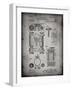 PP110-Faded Grey Hollerith Machine Patent Poster-Cole Borders-Framed Giclee Print