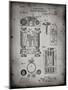 PP110-Faded Grey Hollerith Machine Patent Poster-Cole Borders-Mounted Giclee Print