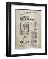 PP110-Sandstone Hollerith Machine Patent Poster-Cole Borders-Framed Premium Giclee Print