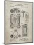 PP110-Sandstone Hollerith Machine Patent Poster-Cole Borders-Mounted Premium Giclee Print