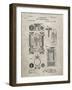 PP110-Sandstone Hollerith Machine Patent Poster-Cole Borders-Framed Giclee Print