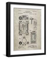 PP110-Sandstone Hollerith Machine Patent Poster-Cole Borders-Framed Giclee Print