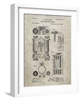 PP110-Sandstone Hollerith Machine Patent Poster-Cole Borders-Framed Giclee Print