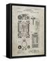 PP110-Sandstone Hollerith Machine Patent Poster-Cole Borders-Framed Stretched Canvas