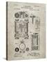 PP110-Sandstone Hollerith Machine Patent Poster-Cole Borders-Stretched Canvas