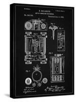 PP110-Vintage Black Hollerith Machine Patent Poster-Cole Borders-Stretched Canvas