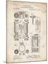 PP110-Vintage Parchment Hollerith Machine Patent Poster-Cole Borders-Mounted Giclee Print