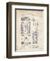 PP110-Vintage Parchment Hollerith Machine Patent Poster-Cole Borders-Framed Giclee Print