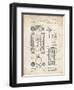 PP110-Vintage Parchment Hollerith Machine Patent Poster-Cole Borders-Framed Giclee Print