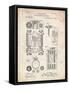 PP110-Vintage Parchment Hollerith Machine Patent Poster-Cole Borders-Framed Stretched Canvas