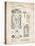 PP110-Vintage Parchment Hollerith Machine Patent Poster-Cole Borders-Stretched Canvas