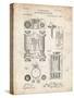 PP110-Vintage Parchment Hollerith Machine Patent Poster-Cole Borders-Stretched Canvas