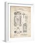 PP110-Vintage Parchment Hollerith Machine Patent Poster-Cole Borders-Framed Giclee Print