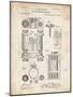 PP110-Vintage Parchment Hollerith Machine Patent Poster-Cole Borders-Mounted Giclee Print