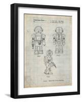 PP1101-Antique Grid Parchment Toby Talking Toy Robot Patent Poster-Cole Borders-Framed Giclee Print