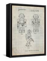 PP1101-Antique Grid Parchment Toby Talking Toy Robot Patent Poster-Cole Borders-Framed Stretched Canvas