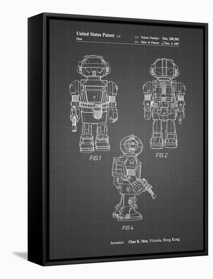 PP1101-Black Grid Toby Talking Toy Robot Patent Poster-Cole Borders-Framed Stretched Canvas