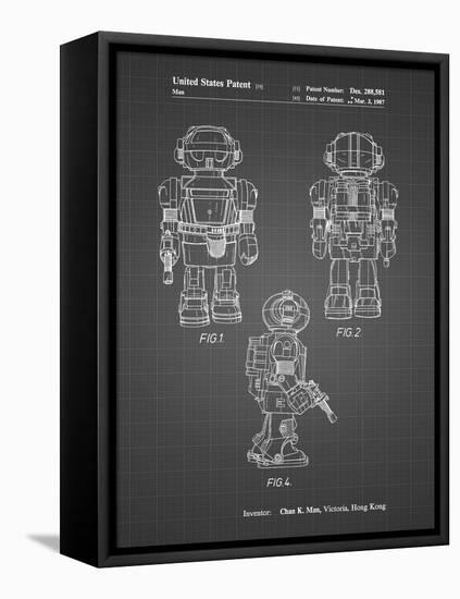 PP1101-Black Grid Toby Talking Toy Robot Patent Poster-Cole Borders-Framed Stretched Canvas
