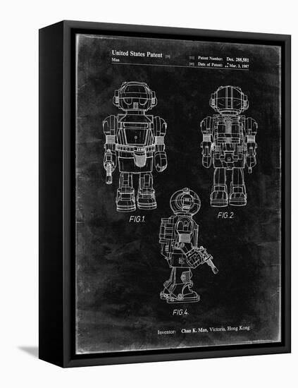 PP1101-Black Grunge Toby Talking Toy Robot Patent Poster-Cole Borders-Framed Stretched Canvas