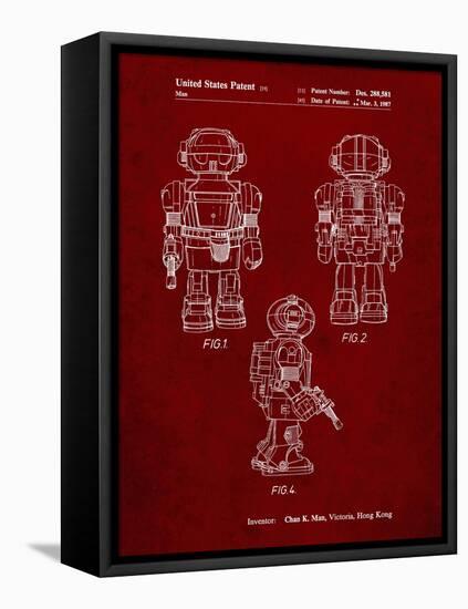 PP1101-Burgundy Toby Talking Toy Robot Patent Poster-Cole Borders-Framed Stretched Canvas