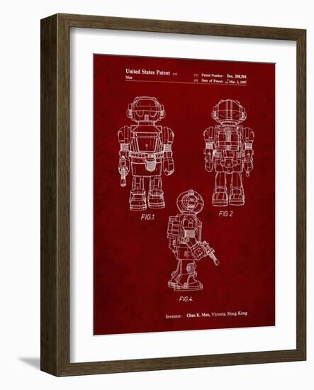 PP1101-Burgundy Toby Talking Toy Robot Patent Poster-Cole Borders-Framed Giclee Print