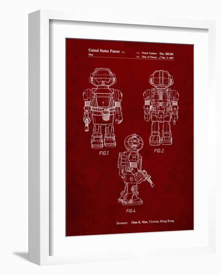 PP1101-Burgundy Toby Talking Toy Robot Patent Poster-Cole Borders-Framed Giclee Print