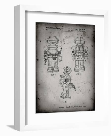 PP1101-Faded Grey Toby Talking Toy Robot Patent Poster-Cole Borders-Framed Giclee Print