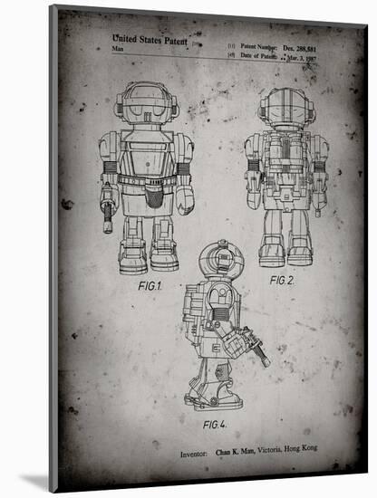 PP1101-Faded Grey Toby Talking Toy Robot Patent Poster-Cole Borders-Mounted Giclee Print