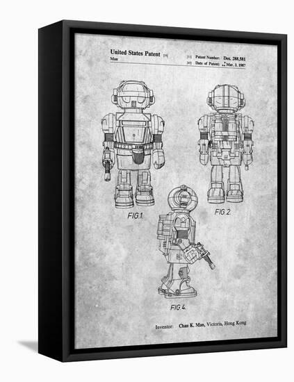 PP1101-Slate Toby Talking Toy Robot Patent Poster-Cole Borders-Framed Stretched Canvas