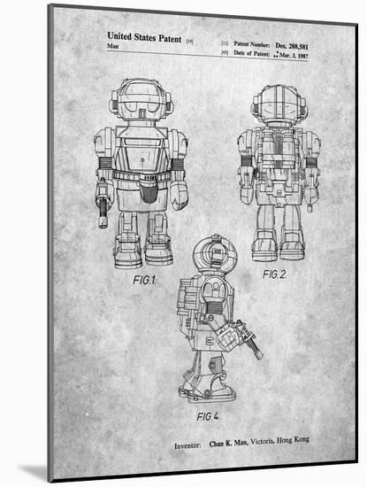 PP1101-Slate Toby Talking Toy Robot Patent Poster-Cole Borders-Mounted Giclee Print