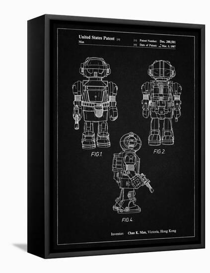 PP1101-Vintage Black Toby Talking Toy Robot Patent Poster-Cole Borders-Framed Stretched Canvas