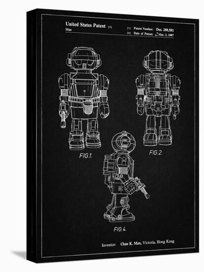 PP1101-Vintage Black Toby Talking Toy Robot Patent Poster-Cole Borders-Stretched Canvas