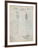 PP1102-Antique Grid Parchment Toothbrush Flexible Head Patent Poster-Cole Borders-Framed Giclee Print